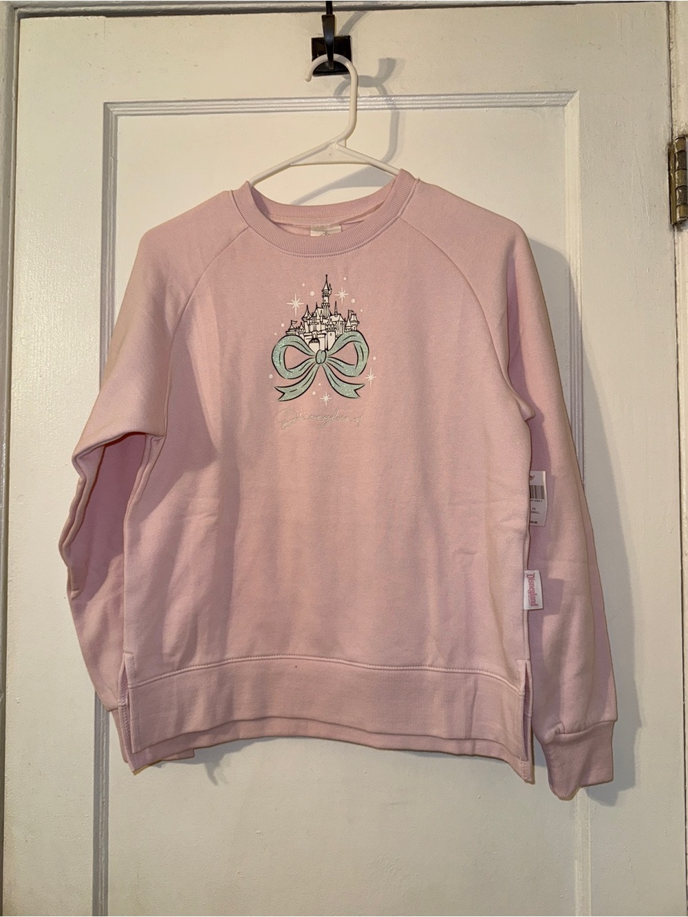 Pink Disney Castle Crewneck Sweatshirt Sz XS